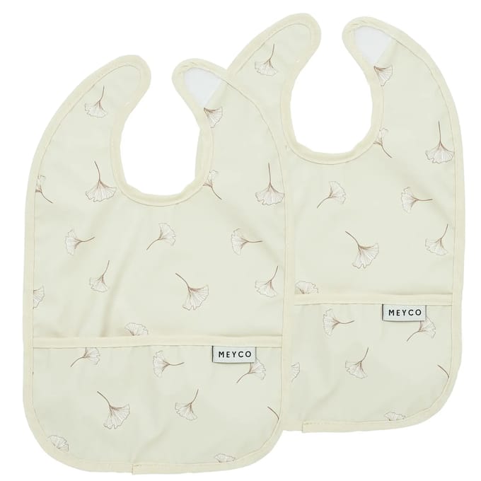 Meyco Baby Ginkgo slab met opvangbakje - 2-pack - soft sand