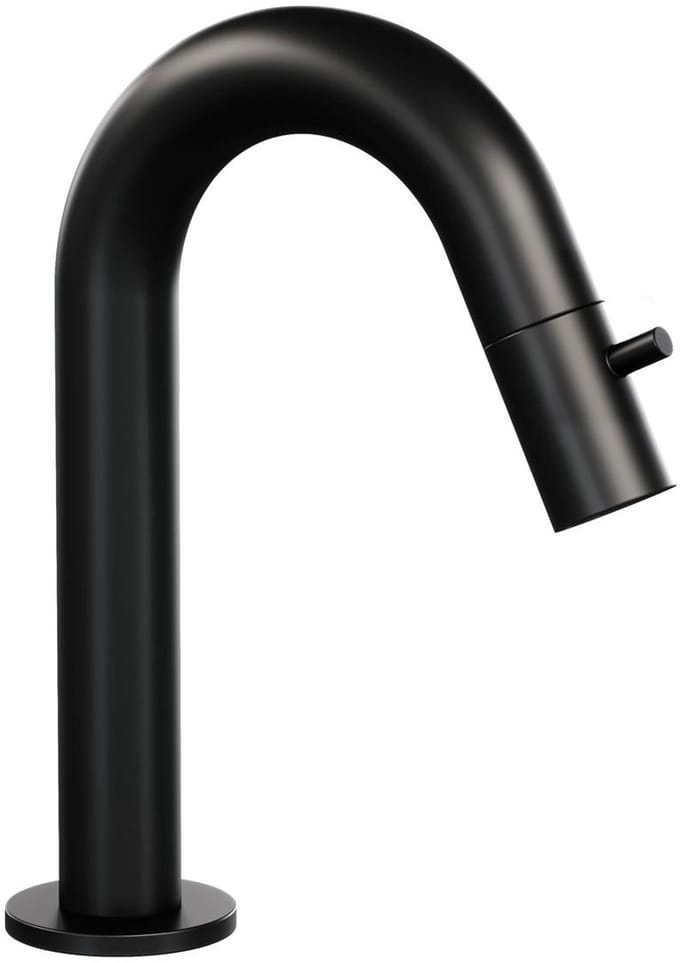 Brauer Black Edition opbouw fonteinkraan met gebogen uitloop mat zwart
