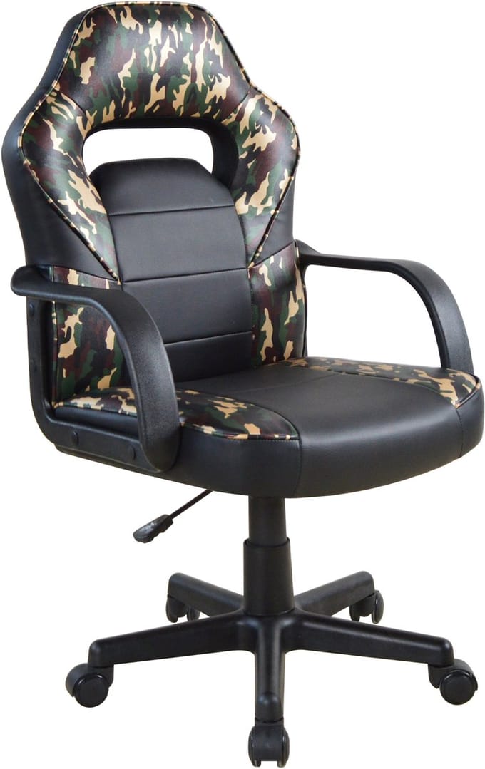 Gamestoel Thomas junior - bureaustoel - hoogte verstelbaar - camouflage
