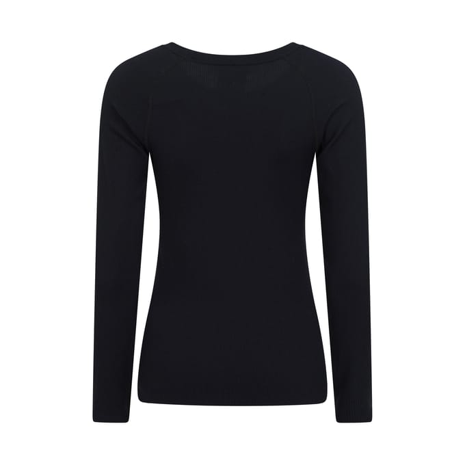 Mountain Warehouse Dames/Dames Carmel Geribbelde Naadloze Thermo Top (Zwart)