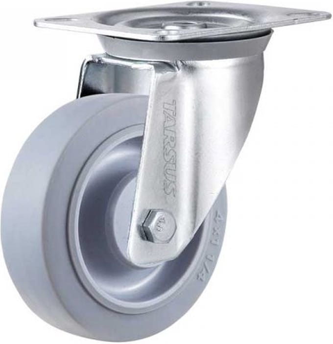 Zwenkwiel 100 mm 100 kg TPR rubberband extra stil - TARSUS