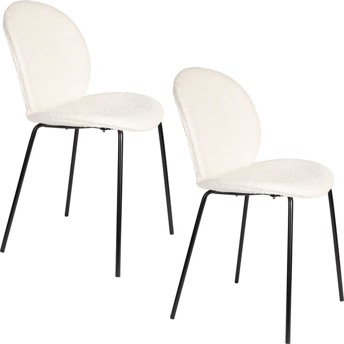 Zuiver Bonnet Eetkamerstoelen Off-White - Set van 2