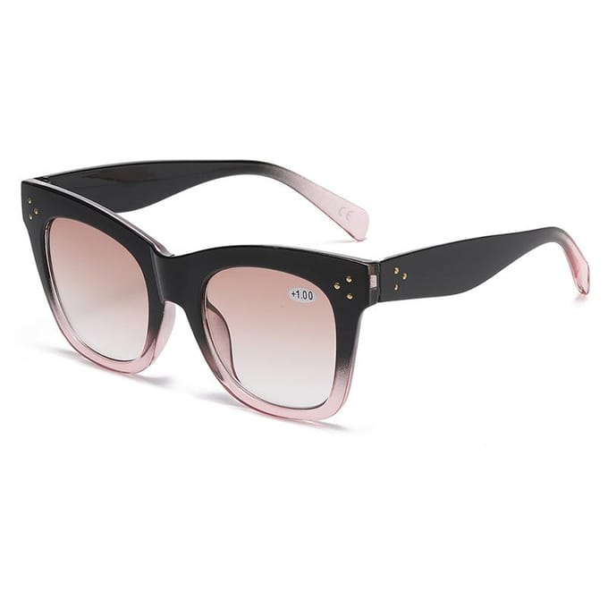 Lunettes de lecture progressives +1 0 à +4 0 Monture Large Lunettes de soleil pour presbytie Lunettes de mode multifonctionnelles 2.5 black
