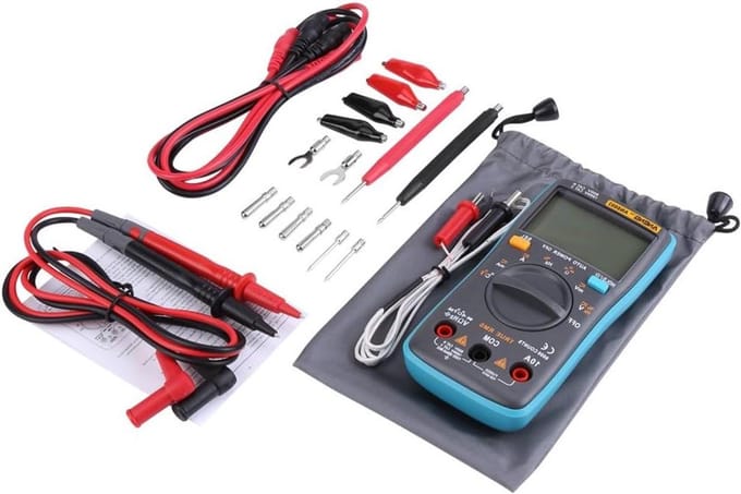 Digitale Multimeter - Volt Ohm Meter - Elektrische Problemen Oplossen - Automatische Bereikselectie - 6000 Tellingen - Grijs