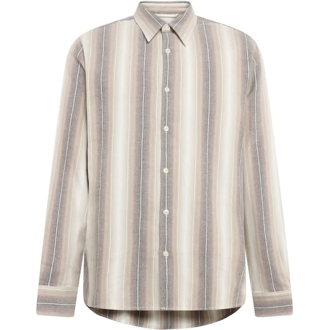 Katoenen shirt met lange mouwen KnowledgeCotton Apparel Dune Stripe