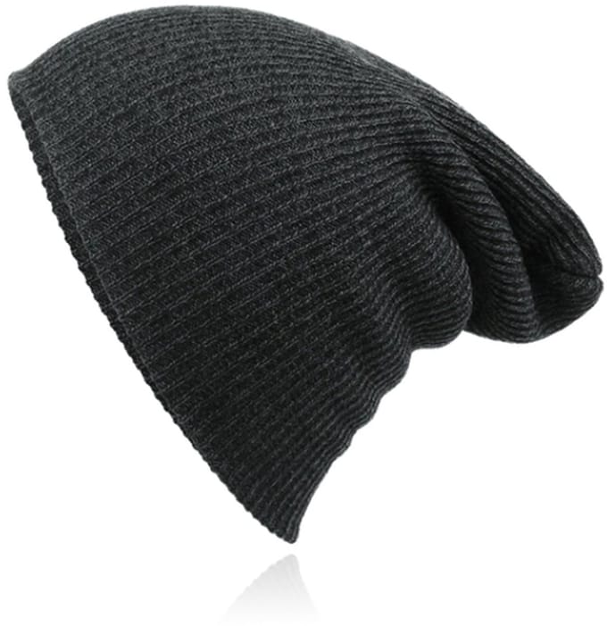 Beanie Muts in Katoenblend voor Mannen - Donkergrijs