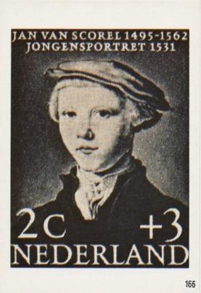 Briefkaart met afbeelding Jongensportret 1531 postzegel