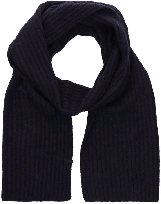 Manfield - Heren - Blauwe sjaal met ribbel details - Maat 1