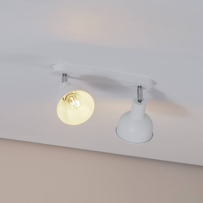 Sollux Lighting Plafondlamp Elba - E27 - wit - staal - 18.5x47x24cm