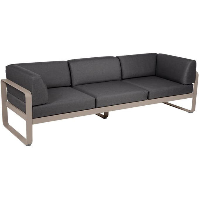Fermob BELLEVIE club sofa 3 zits - 14 muskaat - A3 grafietgrijs