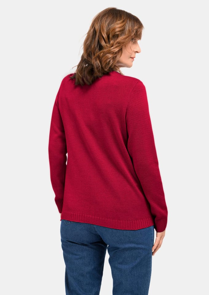 Pullover met opstaande kraag - bordeaux - Gr. 48 van Goldner Fashion