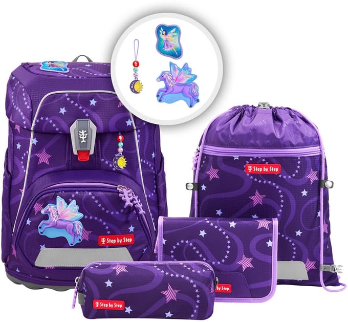 Step by Step schooltas FIT Schulranzen-Set 5-delig Pegasus Emily paars