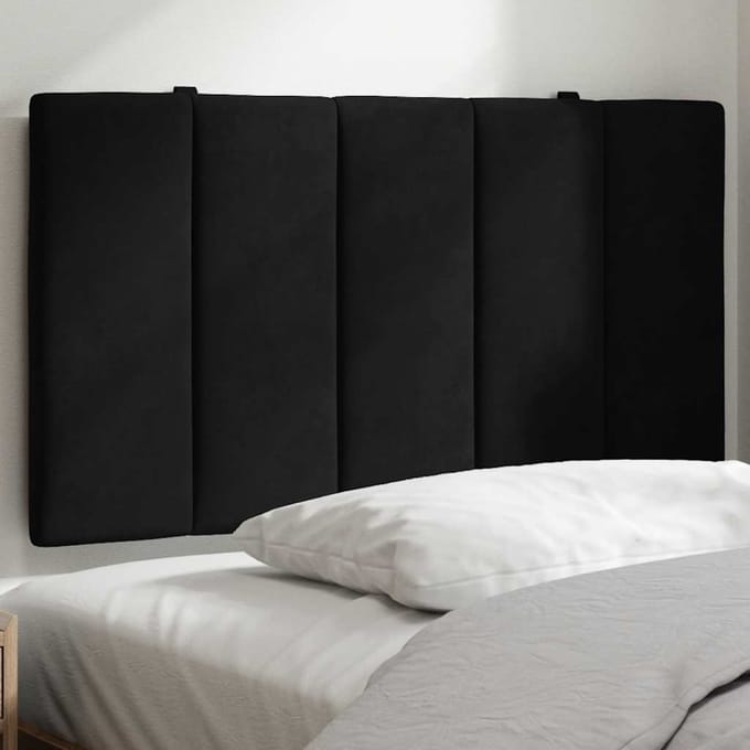 vidaXL - Hoofdbordkussen - "Hanko" - 80 - cm - fluweel - zwart