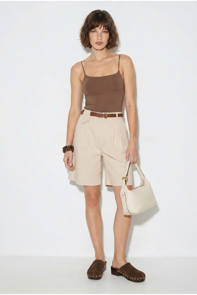 Hoogwaardige Tailleshorts met Ceintuur