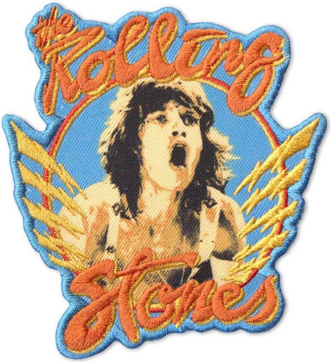 The Rolling Stones - Mick & Orange Logo Patch - Blauw