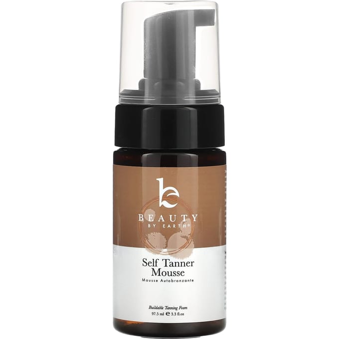 Beauty By Earth, Mousse autobronzante, moyen à foncé, 3,3 fl oz (97,5 ml) black