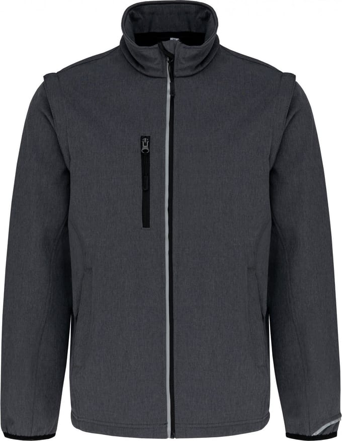 PROACT® Softshell met afritsbare mouwen PA323 - Marl Dark Grey - S