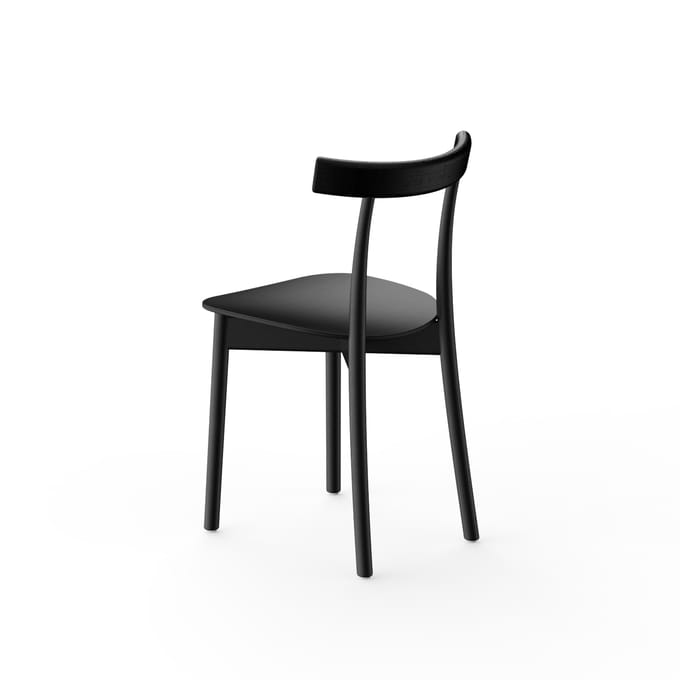 NINE Skinny Wooden Stoel - black