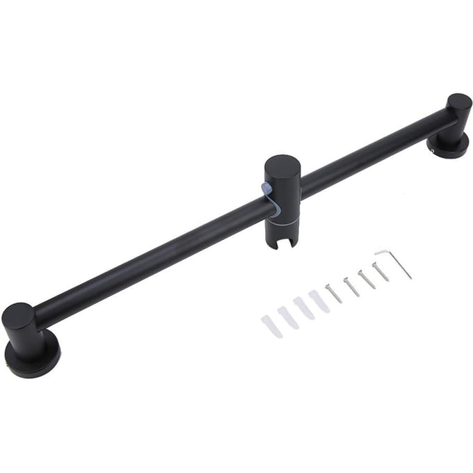 Geen Boren Ruimte Aluminium Douche Lifter Hefstang Douchekop Houder black