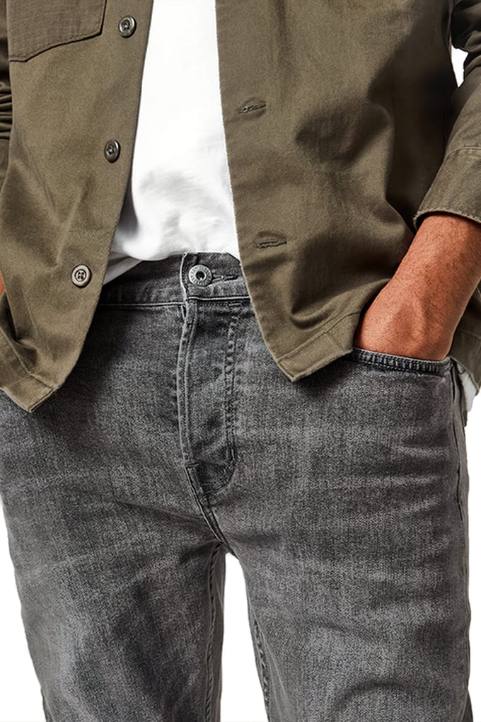 AllSaints Cigarette Dark Grey Größe: W28L30 | Slim Jeans Outlet | Herren | Grau