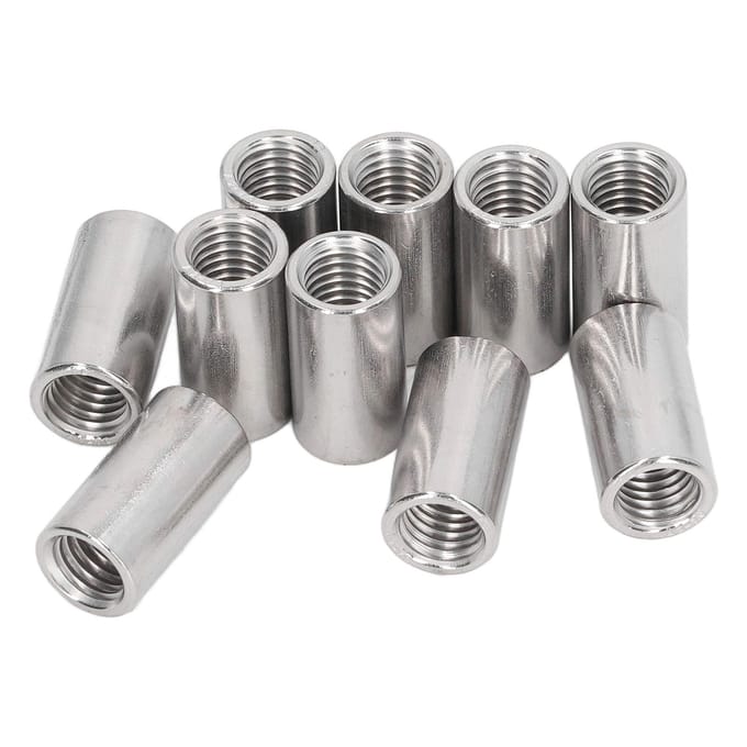 10 stuks Koppelmoer Rond M12 RVS Stangverbindingsmoer Binnendraad Bevestigingsmiddel