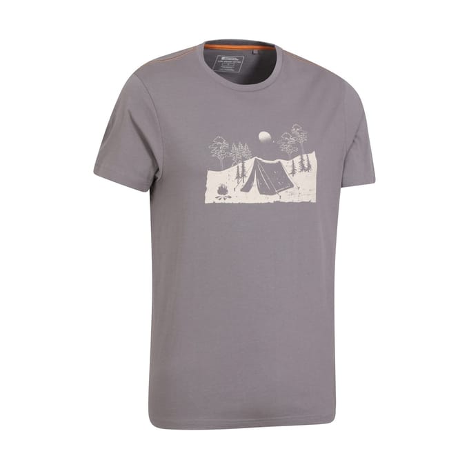 Mountain Warehouse Heren Camping Schets Organisch T-Shirt (Grijs)