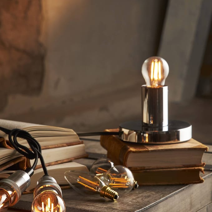 3 standen - Standaard bol - E14 - 4W - Super Warm Wit <2200K - Filament - Helder