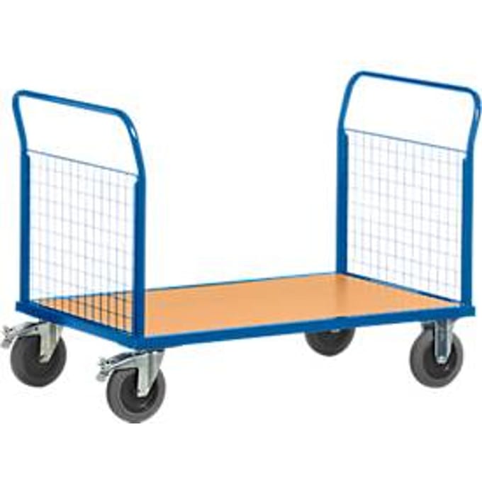 Plateauwagen met 2 roosterwanden, L 1000 x B 700 mm