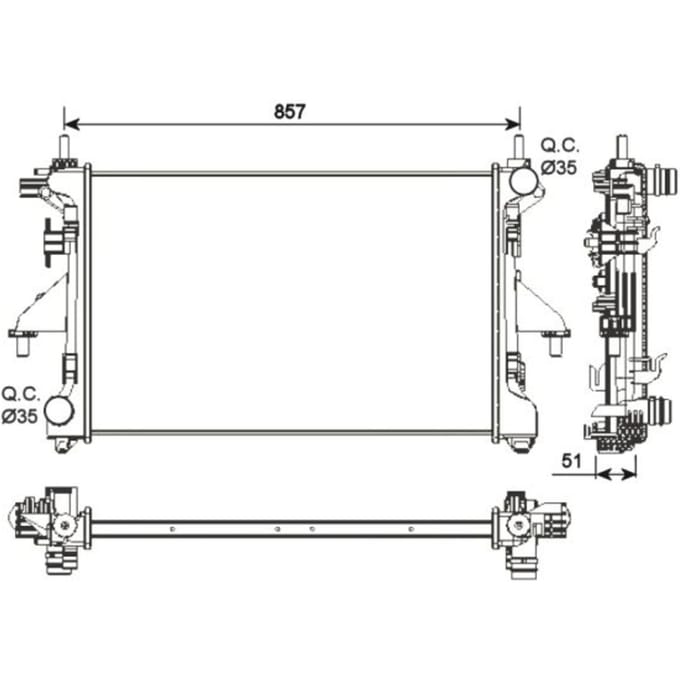 Radiator, motorkoeling NRF 54203