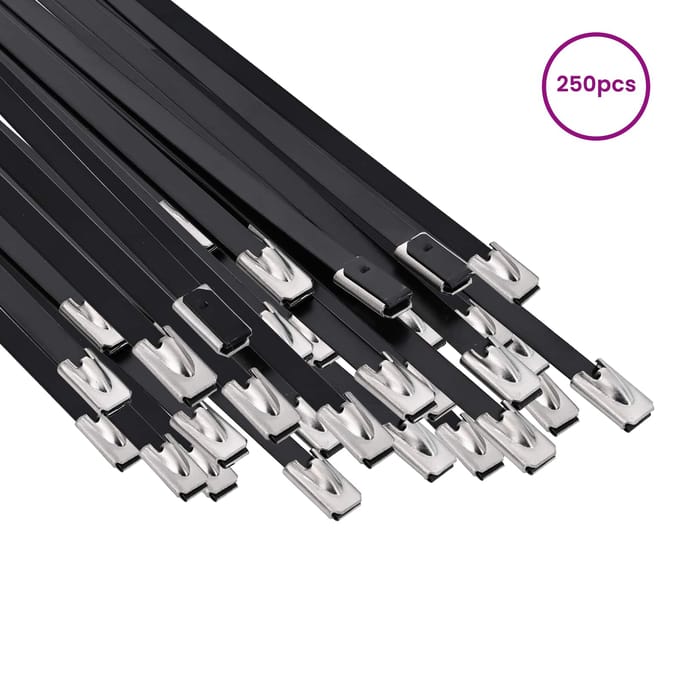 vidaXL - Kabelband - 250 - st - 4,6 - x - 600 - mm - Zwart