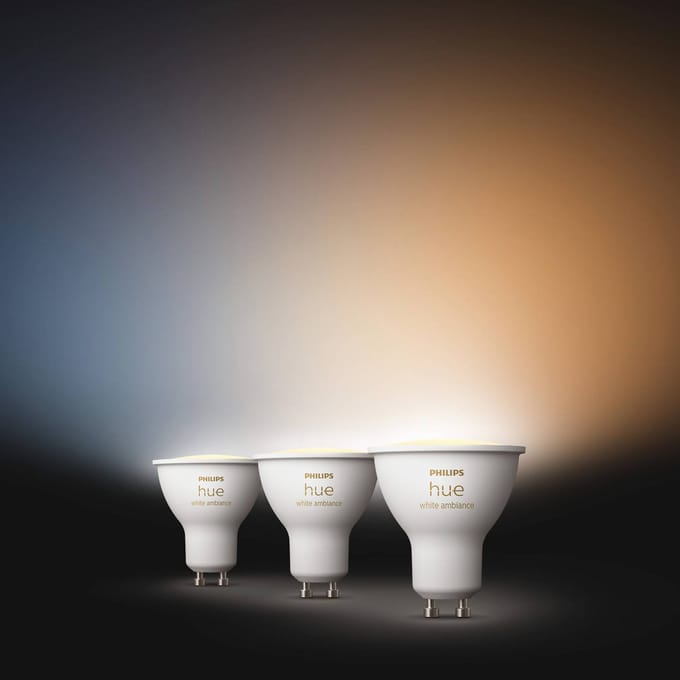 Philips Hue White Ambiance GU10 Ledlampen 400lm 6-Pack + TP-Link Tapo P110