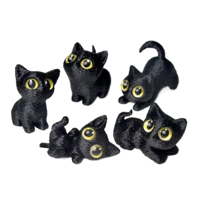 Pla Halloween Kat Anime Figuur Handwerk Model 3D Geprinte Katten Beeldjes Speelgoed Grappige Pop Display Kitten Micro Landschap Ambachten