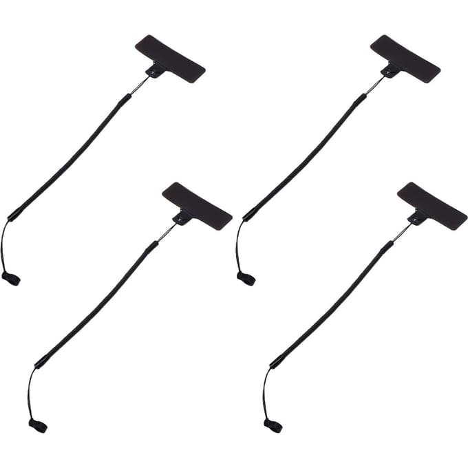 4 stuks Intrekbare Pen Leash met Ring Anti-Verlies Elastische Pen Lanyard voor Schrijfborden Klemborden Penhouder Bevestiging zwart