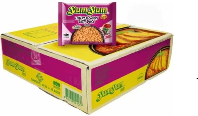 Yum Yum Instant Noedels Rode Curry Eendensmaak - 30 x 60g