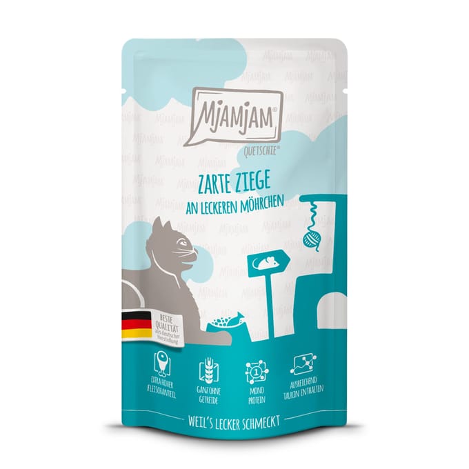 12x125g MjAMjAM Quetschie Geit nat kattenvoer