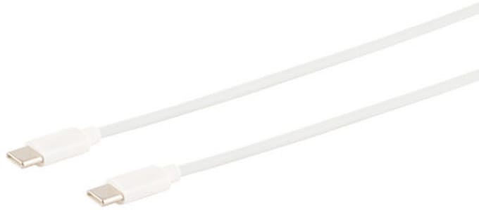 USB Lade-Sync Kabel, USB C Stecker auf USB-C Stecker, 2.0, ABS, weiß, 0,5m