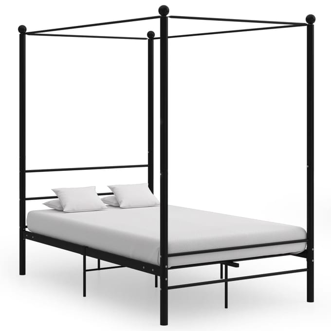 vidaXL - Hemelbedframe - metaal - zwart - 120x200 - cm