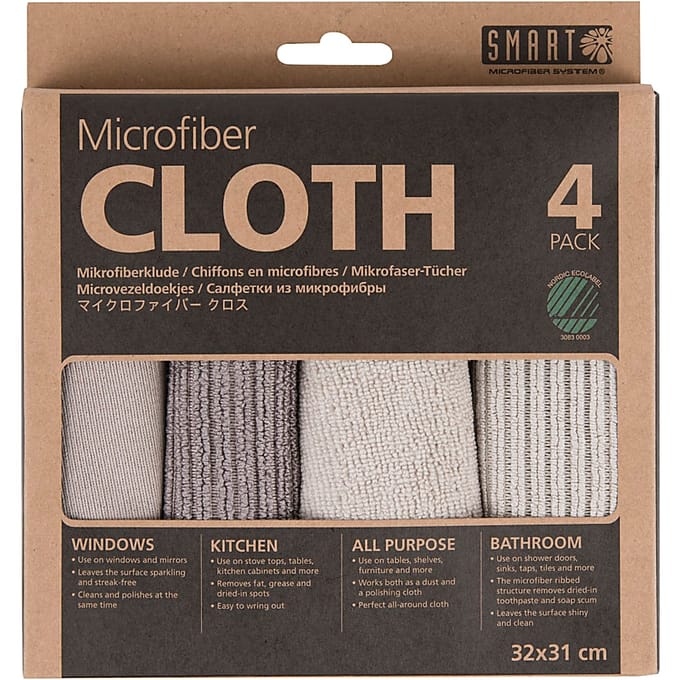 Microvezel Schoonmaakdoekjes - Grijs/Beige - 4st