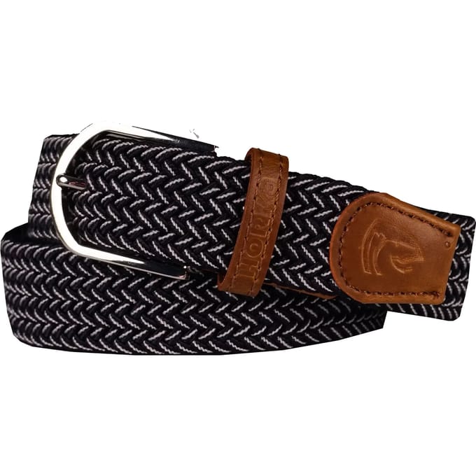 Horka Stretchriem 3,5 X 90 Cm Rubber Blauw/wit Maat L