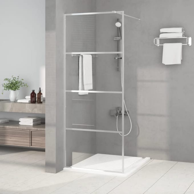 vidaXL - Inloopdouchewand - 80x195 - cm - transparant - ESG-glas - zilverkleurig