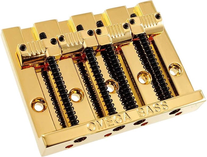 Allparts BB3351002 Gouden Omega Basbrug voor 4 Snaren