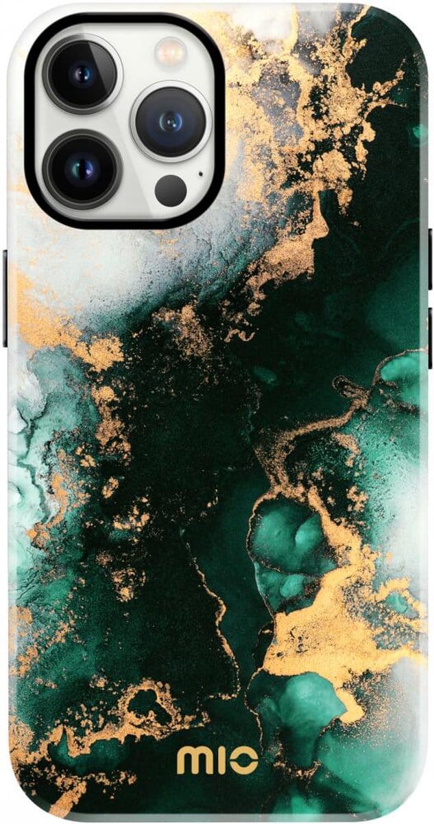 MIO MagSafe Apple iPhone 13 Pro Hoesje | Hard Shell Back Cover | Geschikt voor MagSafe | Green Marble