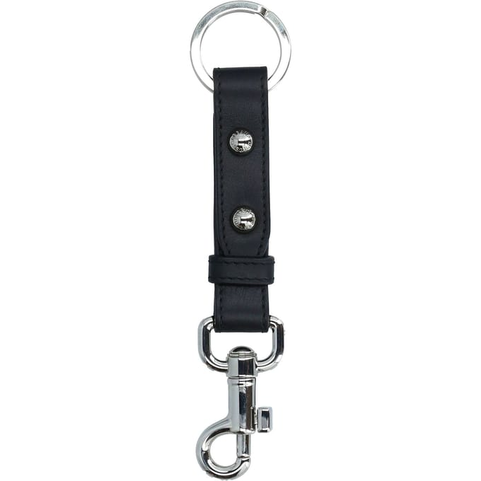 Dolce & Gabbana Heren Zwarte Leren Sleutelhanger