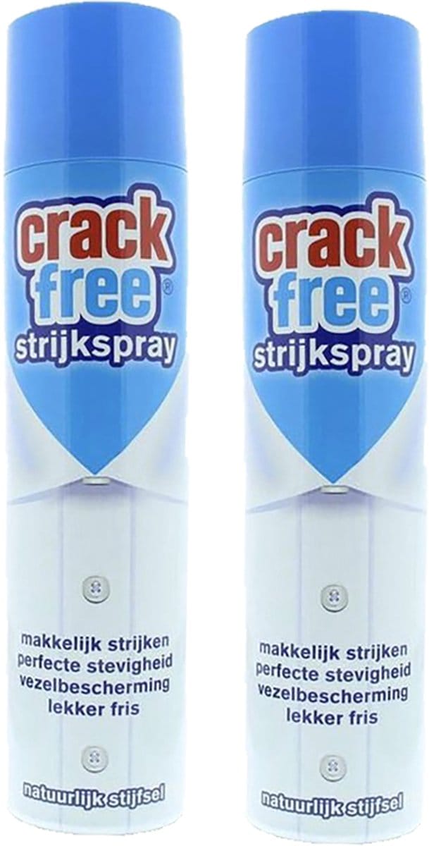 Crackfree - Stijfsel spray - 2 x 400 ml - Geschikt voor alle type stijrkijzers