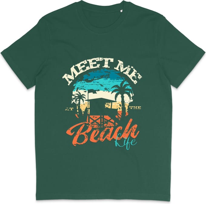 Dames Heren T Shirt - Beach Life - Zomer - Groen - S