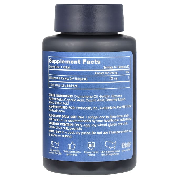 Ubiquinol CoQ-10, 100 mg, 60 zachte capsules