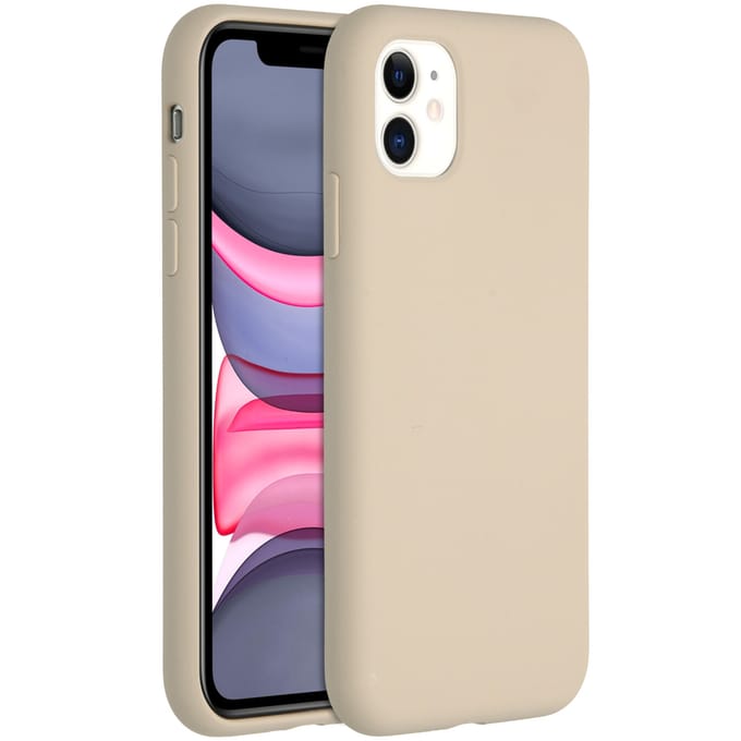 Accezz Hoesje - Geschikt voor Apple iPhone 11 - Liquid Silicone Backcover - Stone