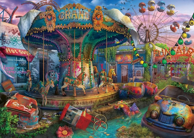 Ravensburger puzzel Gloomy Carnival - Abandoned Place - 1000 stukjes.