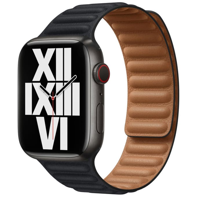 Leather Link bandje voor de Apple Watch | 38/40/41/42 mm - Maat S/M - Midnight Blue