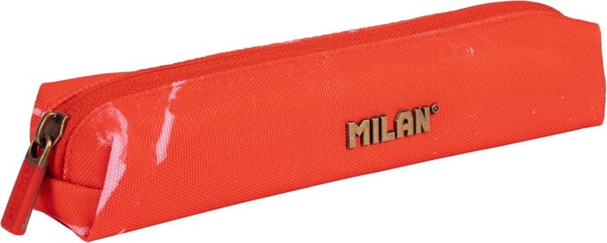 Ronde Pennenzak Serie Lava Rood met Goudkleurige Accent